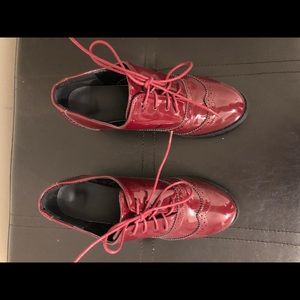 Red lace up oxfords